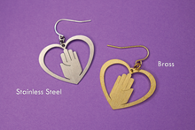 Load image into Gallery viewer, Hand in Heart Earrings
