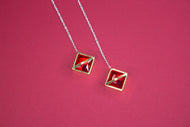 Scarlet Eyes Threader Earrings