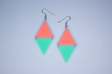 Load image into Gallery viewer, Two Tone Triangle Earrings
