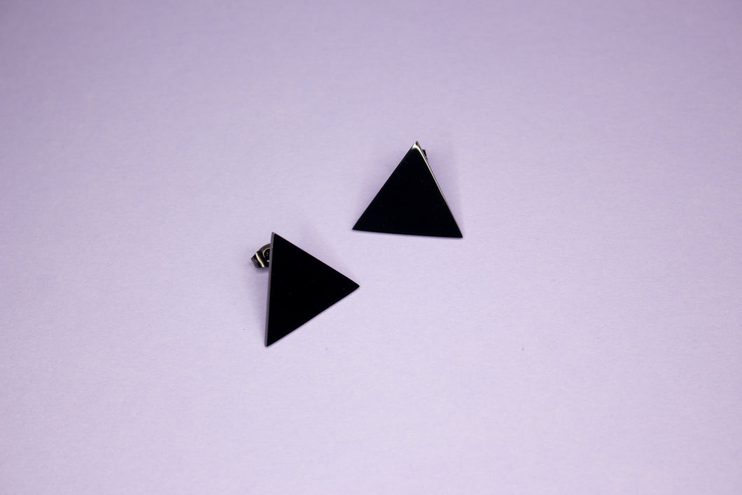 Black Triangle Studs