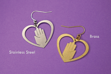 Load image into Gallery viewer, Hand in Heart Earrings
