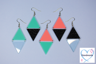 Two Tone Triangle Earrings
